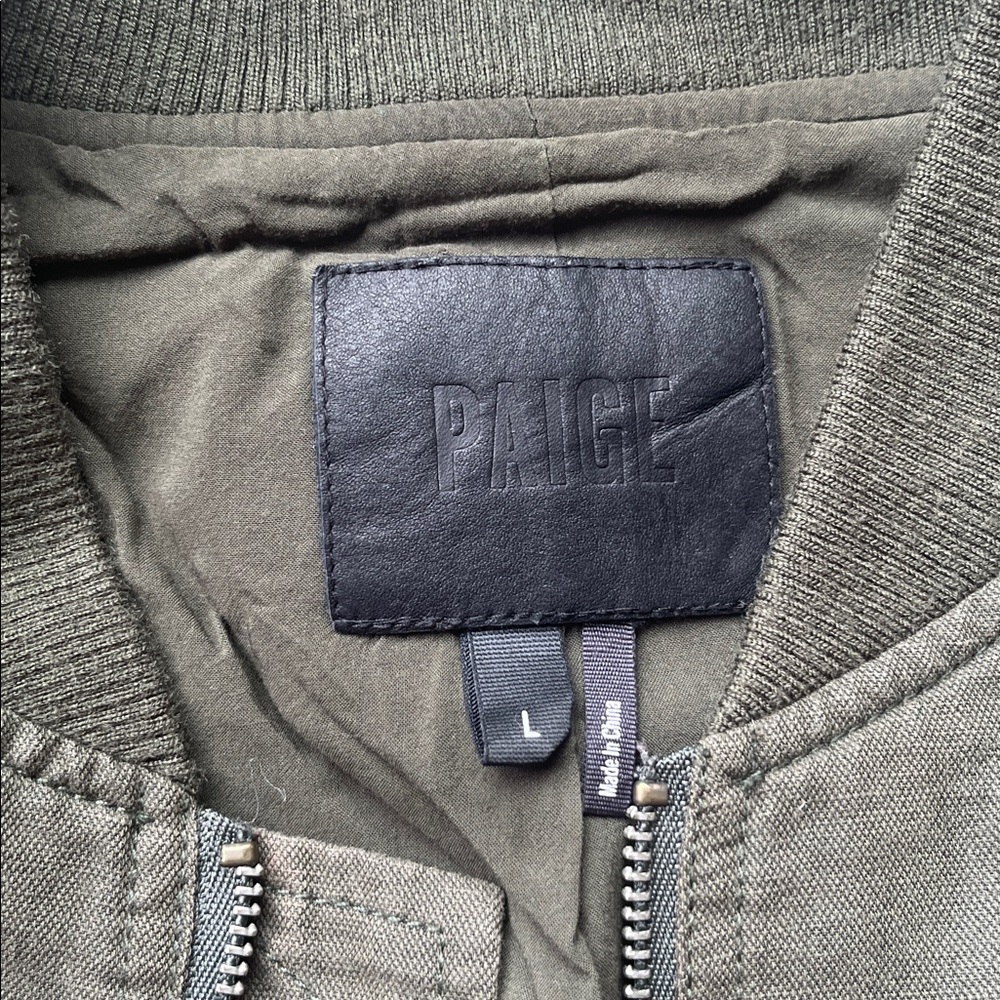 PAIGE Olive Utility Bomber Jacket - Picture 2 of 5